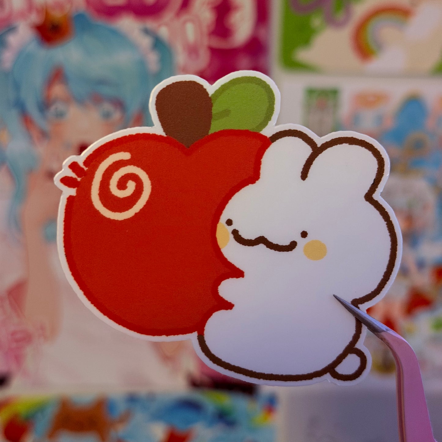apple bunny sticker