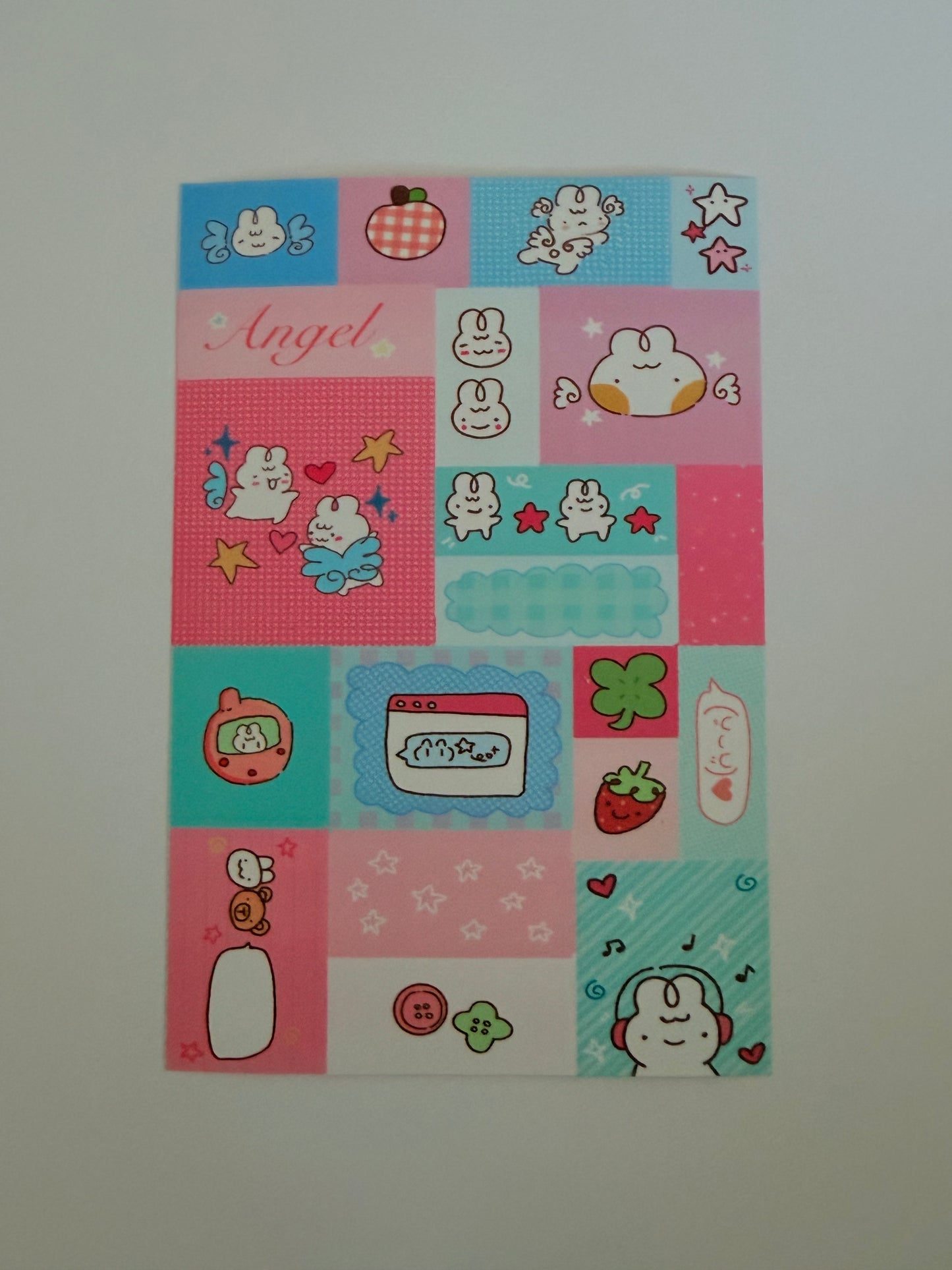 angel bunny sticker sheet