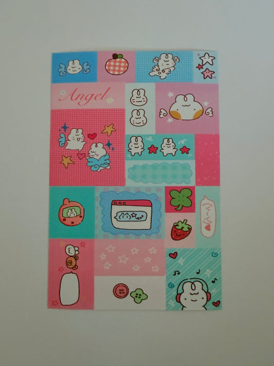 angel bunny sticker sheet