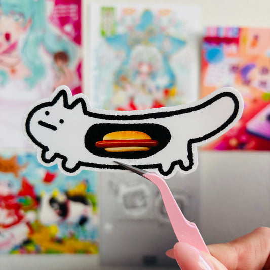 cat costco hot dog sticker