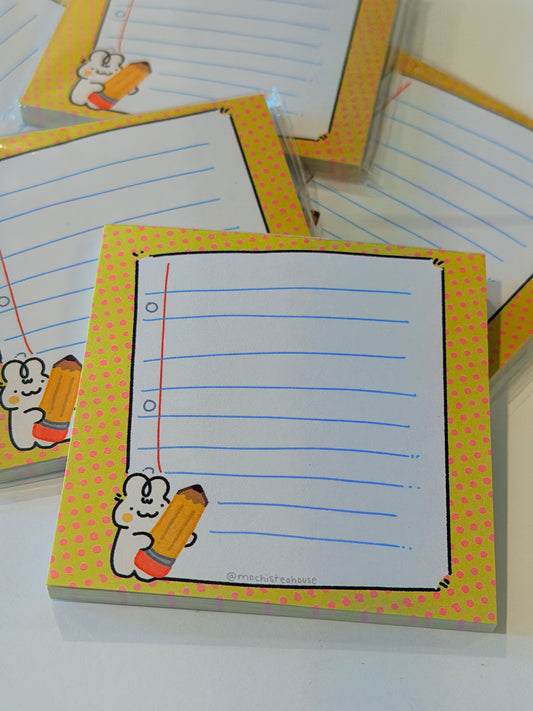 bunny 'bungus' taking notes notepad