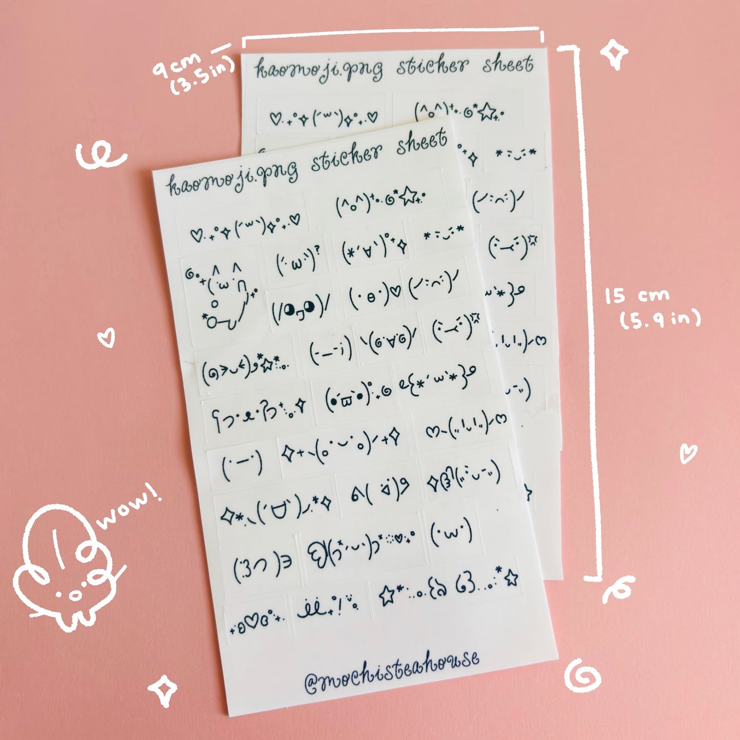 kaomoji sticker sheet