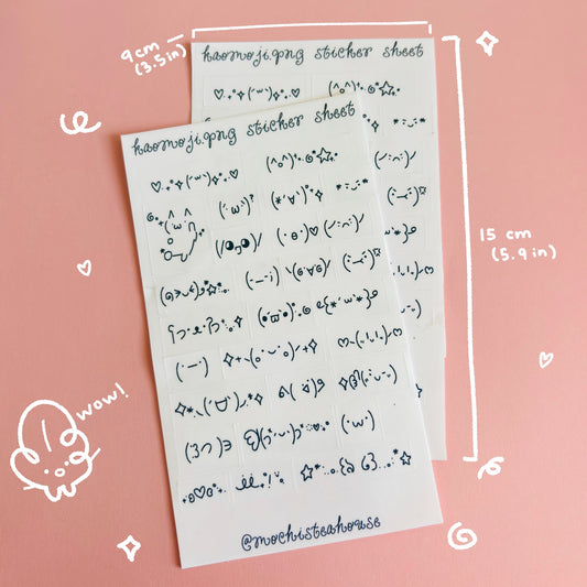 kaomoji sticker sheet